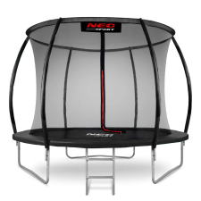 NEOSPORT Neo-Sport belső hálós Trambulin létrával 252cm, 100kg - Fekete trambulin szett