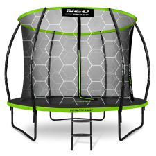 NEOSPORT Neo-Sport Profilozott belső hálós Trambulin, létrával 312cm - zöld trambulin szett