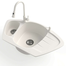 Nero Compact - Sarok Gránit Mosogató Szett - 90cm mosogatótálca