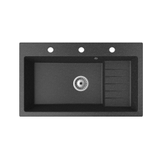 Nero Gránit mosogató NERO Boss + szifon dugókiemelővel (fekete) mosogatótálca