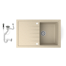 Nero Gránit mosogató NERO Eris + dugókiemelő (bézs) mosogatótálca