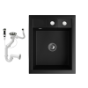 Nero Gránit mosogató NERO Parma + szifon dugókiemelővel (matt fekete)