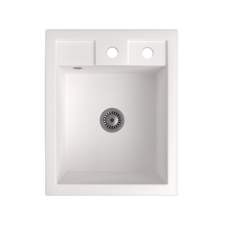 Nero Gránit Mosogató NERO Parma + szifon készlet (fehér) mosogatótálca