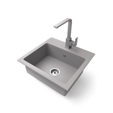 Nero Gránit mosogató NERO Uno + Design csaptelep (szürke) mosogatótálca