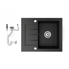 Nero Gránit mosogatótálca NERO Monza + dugókiemelő (matt fekete) mosogatótálca