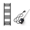 Nero Törölközőszárító radiátor elektromos fűtőpatronnal 40 x 130 cm - Nero Italia AF-13-400W (fekete)