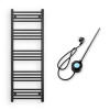 Nero Törölközőszárító radiátor elektromos fűtőpatronnal 50 x 140 cm - Nero Italia S-400W (fekete)