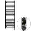 Nero Welland Lux fekete elektromos törölközőszárító radiátor 600 x 1600mm digitális termosztáttal | Készletről gyors kiszállítással. ES + C-type
