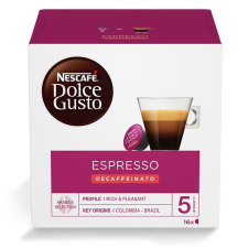 NESCAFE Kávékapszula, 16x6 g, NESCAFÉ DOLCE GUSTO &quot;Espresso&quot;, koffeinmentes kávé