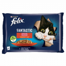 Nestlé hungária kft Felix Fantastic Marhával/Csirkével aszpikban nedves macskaeledel 4 x 85 g (340 g) macskaeledel