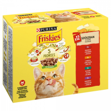 Nestlé Purina Friskies szószban marhával/csirkével/kacsával/báránnyal macskaeledel 12 x 85 g macskaeledel