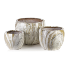  NEVA MARBLE 3 darabos kerámia virágcserép készlet 37-20cm kerti tárolás