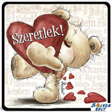 Nevlini Szerelmes hűtőmágnes, maci, szív, szeretlek hűtőmágnes