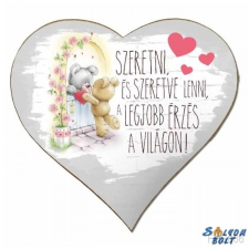 Nevlini Szív hűtőmágnes, macik, Szeretni és szeretve lenni, szerelmes ajándék ajándéktárgy