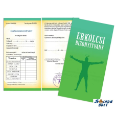 Nevlini Vicces bizonyítvány, Erkölcsi bizonyítvány ajándéktárgy