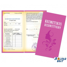 Nevlini Vicces bizonyítvány, Kozmetikus bizonyítvány ajándéktárgy