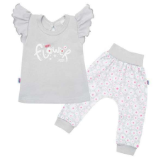 NEW BABY 2-részes pamut együttes New Baby Happy Flower szürke 12-18 hó (86 cm)