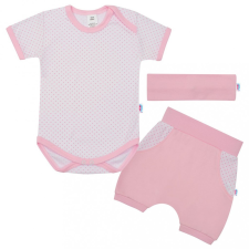 NEW BABY 3-részes nyári pamut együttes New Baby Perfect Summer világos rózsaszín babaruha szett