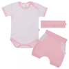 NEW BABY 3-részes nyári pamut együttes New Baby Perfect Summer világos rózsaszín