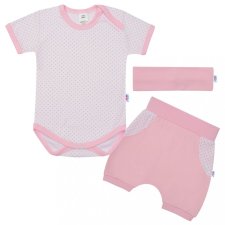 NEW BABY 3-részes nyári pamut együttes New Baby Perfect Summer világos rózsaszín babaruha szett