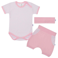 NEW BABY 3-részes nyári pamut együttes New Baby Perfect Summer világos rózsaszín 3-6 hó (68 cm) gyerek ruha szett