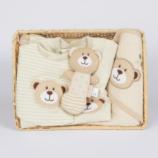 NEW BABY 4 részes baba ajándékszett BIO pamut New Baby bézs gyerek ruha szett