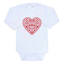 NEW BABY Baba body nyomtatással New Baby Népi minta piros szív kombidressz, body