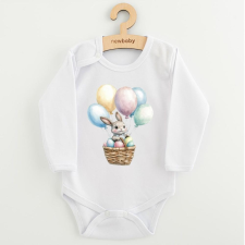 NEW BABY Baba body nyomtatással New Baby Nyuszi léggömbökkel kombidressz, body
