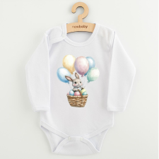 NEW BABY Baba body nyomtatással New Baby Nyuszi léggömbökkel kombidressz, body