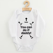 NEW BABY Baba body nyomtatással New Baby You can do it daddy! kombidressz, body