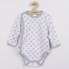 NEW BABY Baba body teljes hosszában patentos New Baby Classic II szürke csillagokkal kombidressz, body