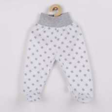 NEW BABY Baba lábfejes nadrág New Baby Classic II szürke csillagokkal, vel. 68 (4-6 h)