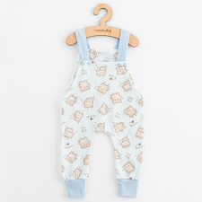 NEW BABY Baba pamut kantáros nadrág New Baby Biscuits kék gyerek nadrág