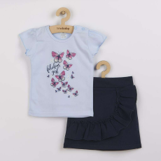 NEW BABY Baba póló szoknyával New Baby Butterflies kék, vel. 86 (12-18 h)
