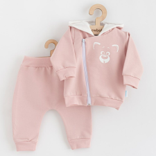 NEW BABY Baba szabadidő nadrág és pulóver New Baby Animals Bear régi rózsaszín színű babaruha szett