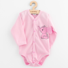 NEW BABY Baba teljes hosszában patentos hosszú ujjú body New Baby Happy Elephant pink