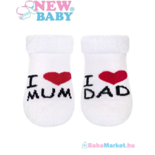 NEW BABY Babazokni - New Baby fehér I Love Mum and Dad babazokni, harisnya