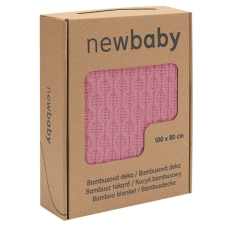 NEW BABY Bambusz kötött takaró New Baby mintával 100x80 cm pink babaágynemű, babapléd