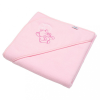 NEW BABY Gyermek frottír törölköző hímzéssel és kapucnival New Baby 80x80 rózsaszín elefánt