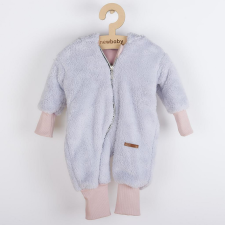 NEW BABY Luxus baba téli kezeslábas New Baby Teddy bear szürke rózsaszín - 62 (3-6 h) overál