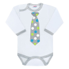NEW BABY | New Baby Nyakkendő | Body nyomtatott mintával New Baby pöttyös nyakkendővel | Szürke | 56 (0-3 h)