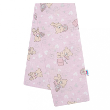 NEW BABY Pamut pelenka nyomtatott mintával New Baby rózsaszín maci és szívecske mosható pelenka