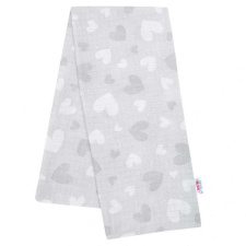 NEW BABY Pamut pelenka nyomtatott mintával New Baby szürke szívecskék mosható pelenka