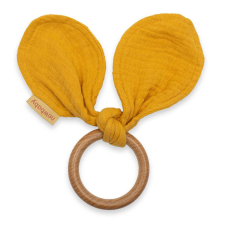 NEW BABY Rágóka levelekkel New Baby Ears mustard rágóka