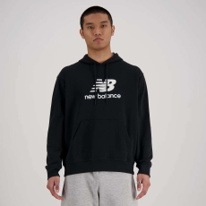 New Balance stacked logo french terry hoodie pulóver férfi fekete xl