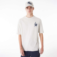 New Era mlb food graphic new york yankees oversized póló unisex krém l