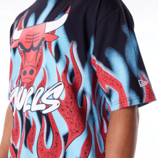 New Era NBA Flame Chicago Bulls Oversized póló Férfi Fekete L