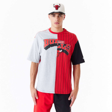 New Era nba half pinstripe chicago bulls oversized póló férfi piros l