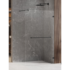 New Trendy Avexa Black zuhanykabin fal walk-in 100 cm fekete félfényes/átlátszó üveg EXK-2680 kád, zuhanykabin