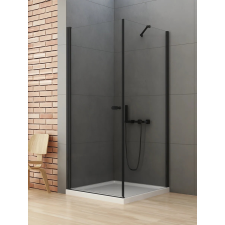 New Trendy New Soleo Black zuhanykabin 100x90 cm négyszögletes fekete félmatt/átlátszó üveg D-0231A/D-0116B kád, zuhanykabin